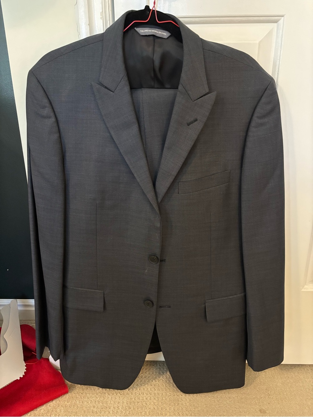 Perry Ellis Tailored Men's Charcoal Gray Suit Classic Two-Button